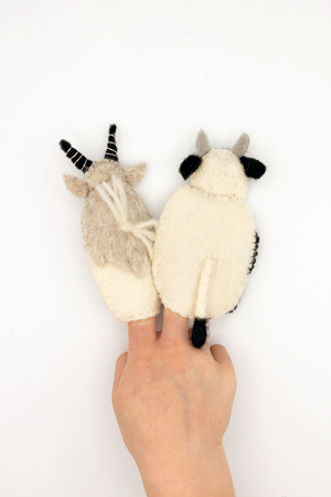 cow and goat puppet set