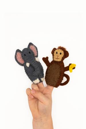 Elephant and Monkey Finger Puppet Set - Nivas