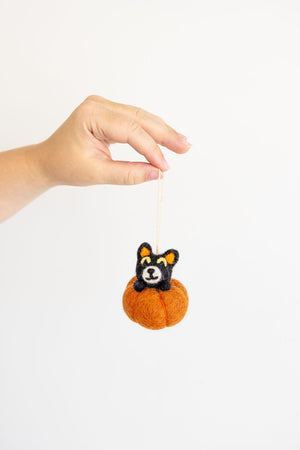 Cat in Pumpkin Ornament