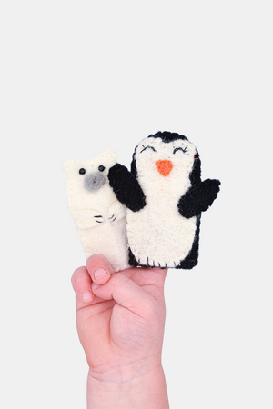 Polar Bear & Penguin Finger Puppet Set