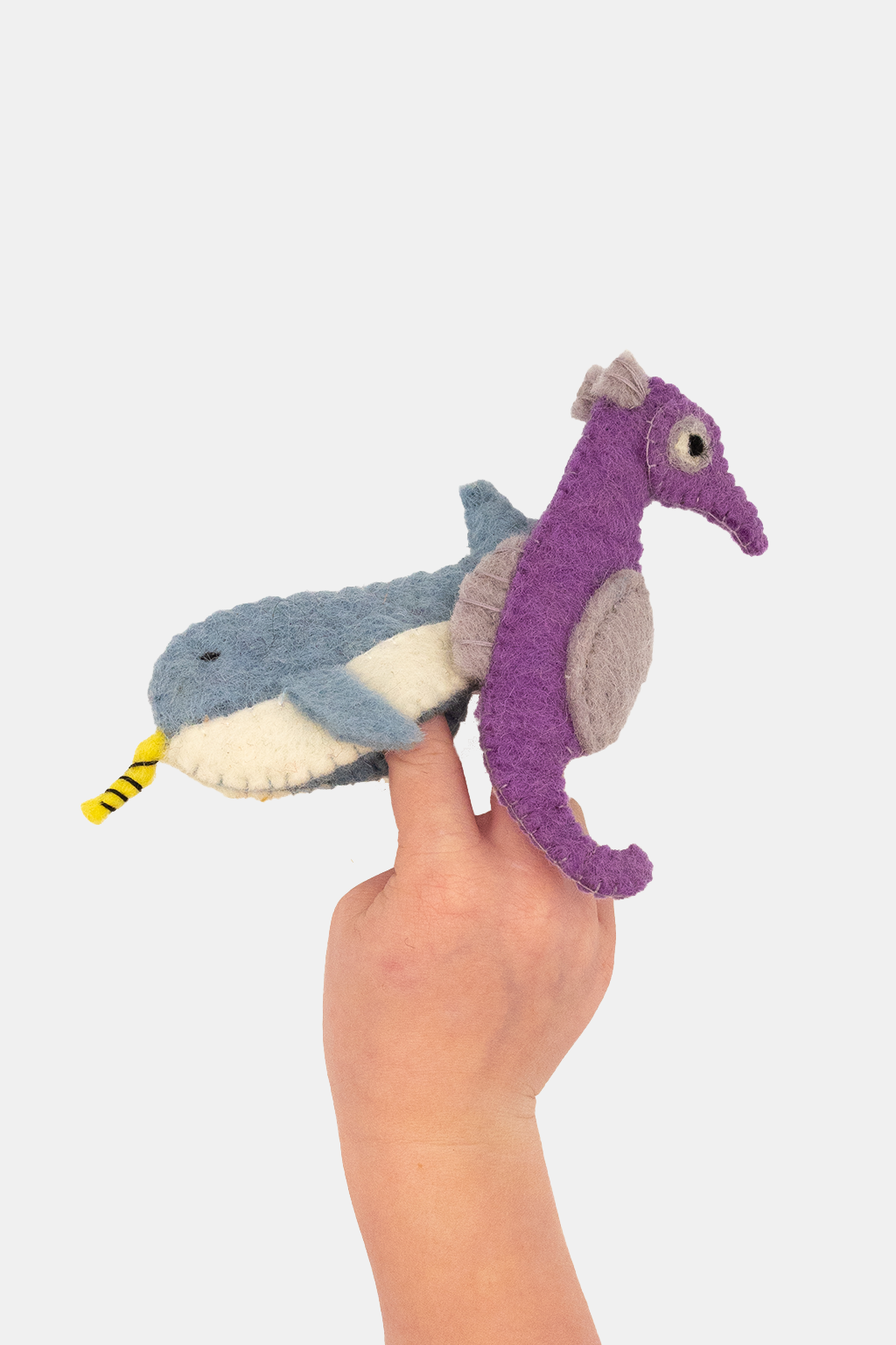 Narwhal & Seahorse Finger Puppet Set