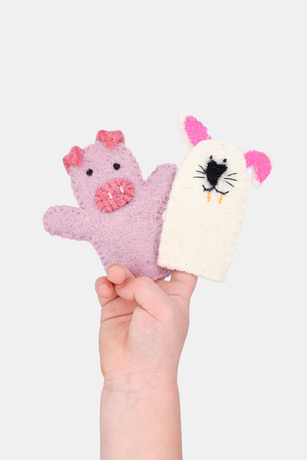 Rabbit & Pig Finger Puppet Set – Storytelling & Play | Nivas