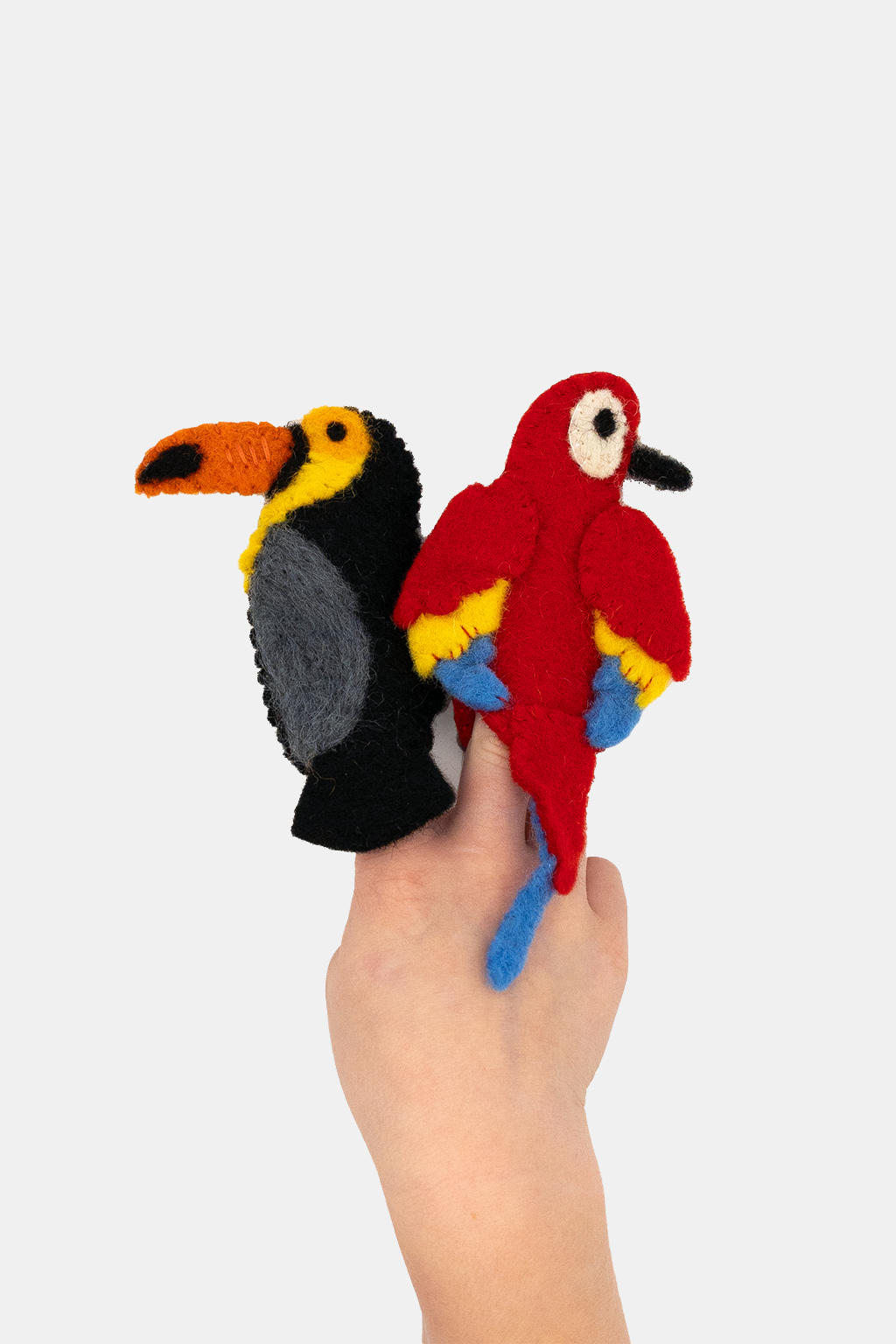 Macaw & Toucan Finger Puppet Set – Storytelling & Kids Play | Nivas