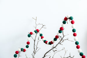 Christmas ball felt garland, Nivas Collection, Christmas tree decoration