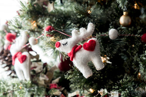 reindeer Christmas tree decor, reindeer ornaments, nivas collection 