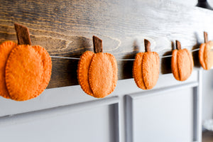 Holiday Home Decor, pumpkins on mantle, Nivas Collection