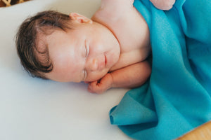 sleeping baby boy, cashmere blanket, summer cashmere, Nivas Collection