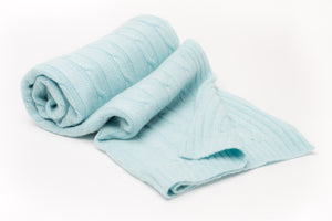 seafoam blanket, cashmere knit, baby blanket, Nivas Collection