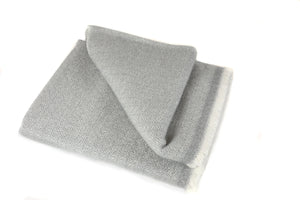 Grey White Diamond Weave Throw (Cashmere + Wool)