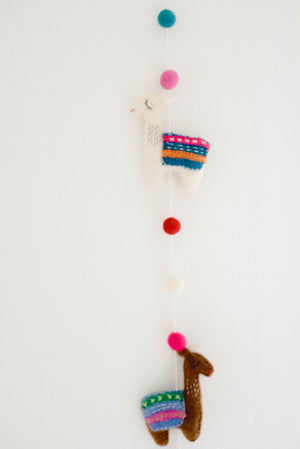 llama baby shower banner, alpaca garland, felt llama, Nivas Collection