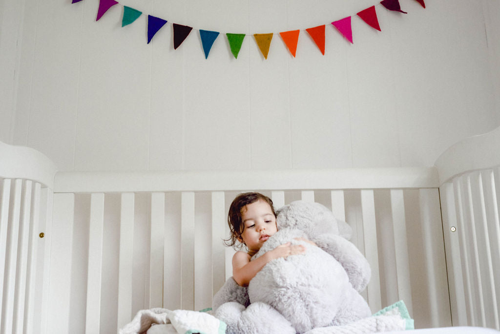 baby room decoration, crib decoration, rainbow nursery, Nivas Collection 